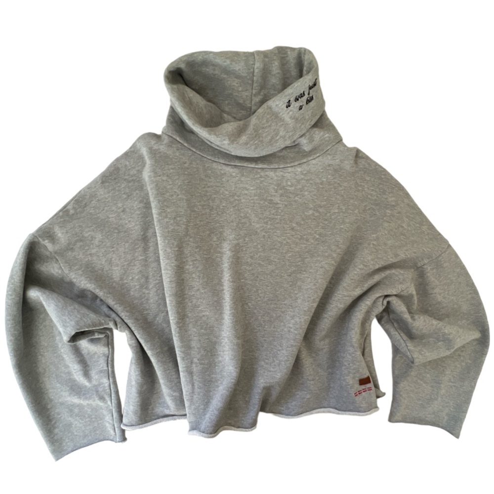 Peace Love World Heather Gray Cowl Neck Hoodie